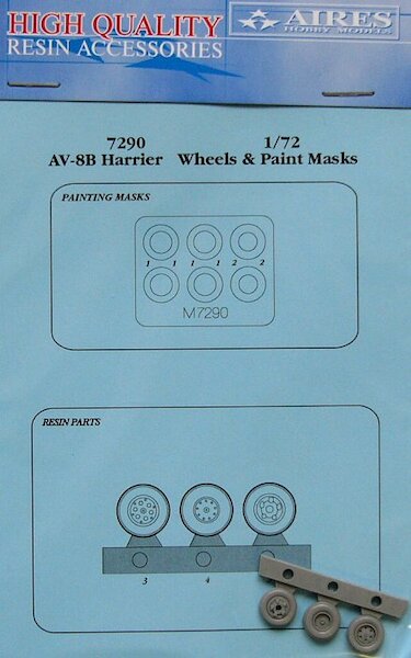 AV8B Harrier Wheels and paint mask (Airfix)  7290