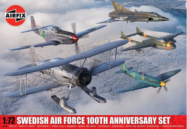 Swedish AF 100th Anniversary  (Includes Gladiator, Spitfire PRXIX, P51D, Vampire T11 and J35F Draken)  A40004