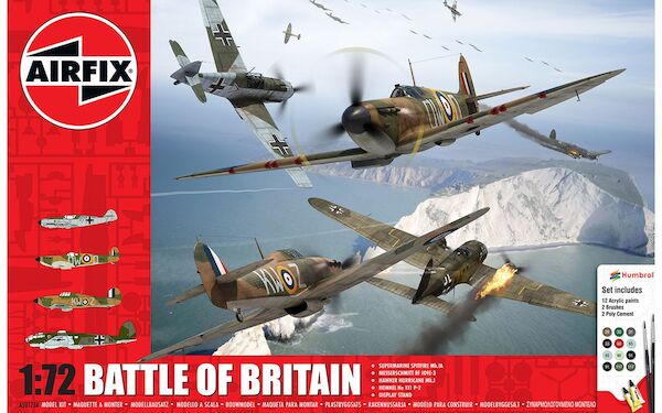 Gift Set Battle of Britain (Bf109E, Spitfire MK1b, Hurricane MKI, Heinkel He111P-2) AF50173A