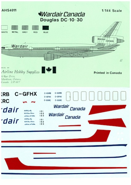 DC10-30 (Wardair) AHS4011