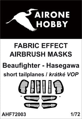 Fabric Effect Airbrush Masks Beaufighter short tailplanes (Hasegawa) AHF72003