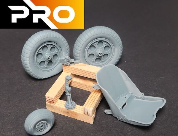 Focke Wulf FW190 (Early) Scale parts set (Main wheels, Tailwheel, Seat, Gunsight & Control Column)  3D24FWEPS