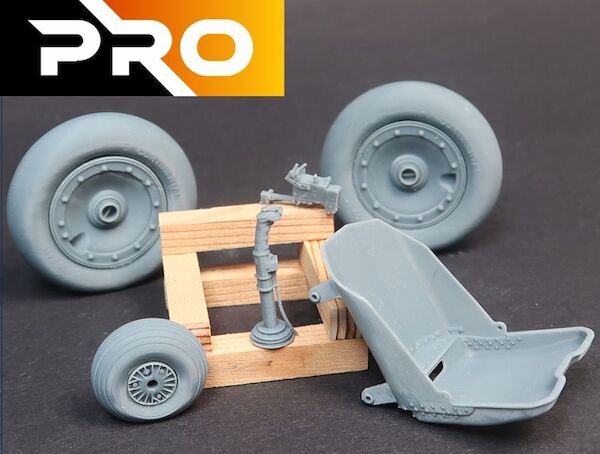 Focke Wulf FW190 (Late) Scale parts set (Main wheels, Tailwheel, Seat, Gunsight & Control Column)  3D24FWLPS
