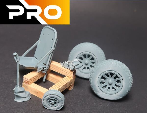 P51 Mustang Scale parts set (Main wheels, Tailwheel, Seat Gunsight & Control Column)  3D24P51PS