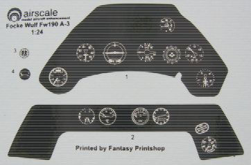 Focke Wulf FW190A Instrument Panel Decals  AS24FWA