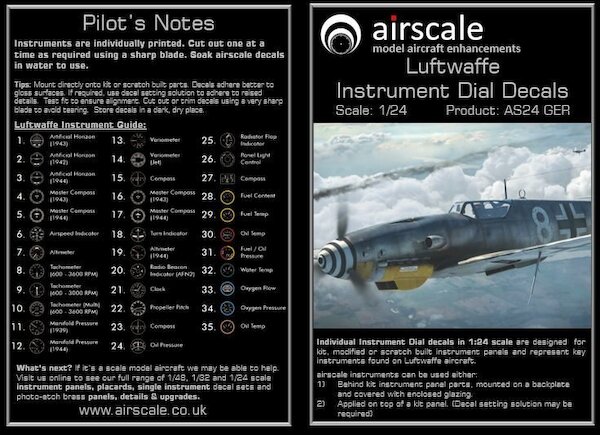 World War 2 Luftwaffe Aircraft Instrument Dials AS24GER