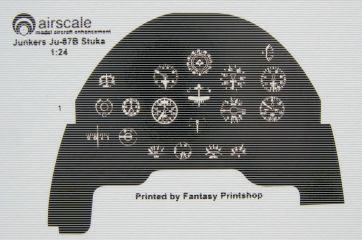 Junkers Ju87B Stuka Instrument Panel Decals AS24JUA