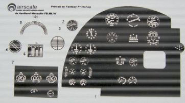 De Havilland Mosquito FB MkVI  Instrument Panel Decals  AS24MOSA