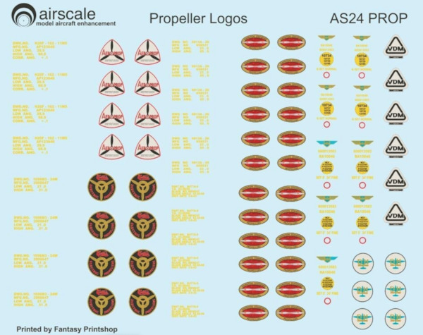 Propeller Logo's and Specification Decals AS24PROP