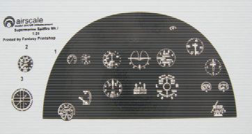 Spitfire MKI/V Instrument Panel Decals AS24SPA