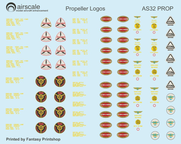 Propeller Logo's and Specification Decals  AS32PROP
