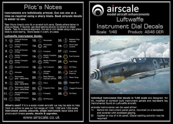Luftwaffe Instrument Dials  AS48GER