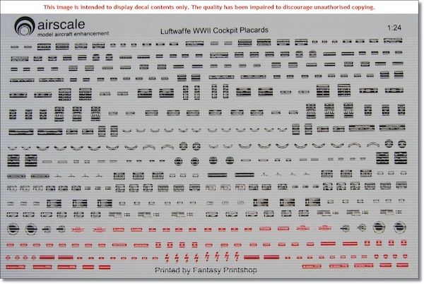 World War 2 Luftwaffe Cockpit Placards  AS48SCH