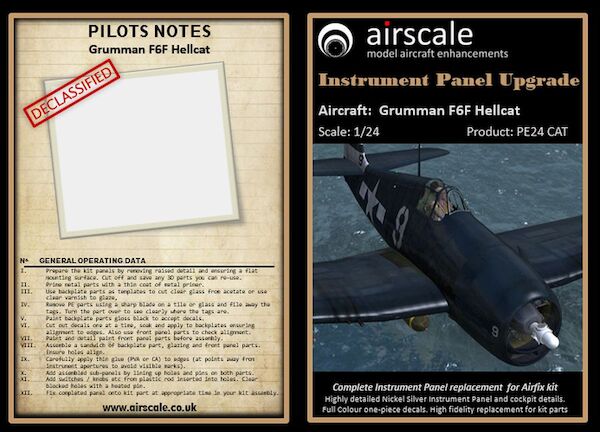 Grumman F6F Hellcat Instrument Panel Upgrade (Kinetic)  PE24CAT