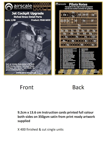 Jet Cockpit Upgrade, Etched Brass Detail parts  PE48MOD