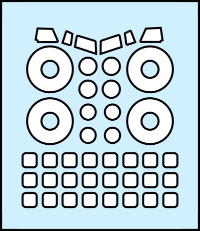 Convair CV340 cockpit and cabin window and wheel masking set (Roden)  MS144001