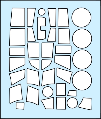 Dornier Do217N-1 Cockpit frame and wheel hub masking set (ICM) MS480001