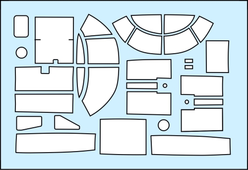 Douglas B26B-50 Invader Cockpit frame and wheel hub masking set (ICM) MS480002