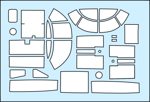 Douglas B26B-50  Invader Cockpit frame and wheel hub masking set (ICM)  MS480002