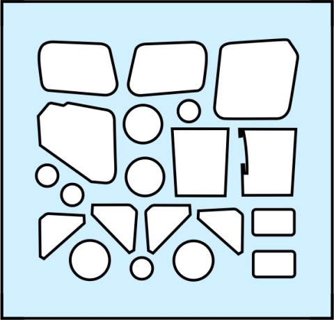 Kamov Ka50/KH50SH Canopy and Wheel hub masking set (Zvezda)  MS720004