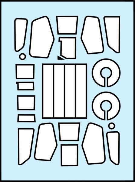 Mil Mi28NE Hokum Canopy and wheelhub masking set (Zvezda)  MS720006