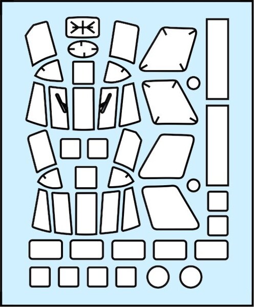 Sikorsky UH34, HSS1, and Wessex HU5/HAS3 Canopy, cabin windows and wheel hub masking set (Italeri) MS720008