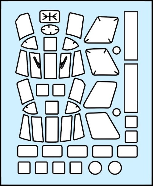 Sikorsky UH34, HSS1, and Wessex HU5/HAS3 Canopy, cabin windows and wheel hub masking set (Italeri)  MS720008