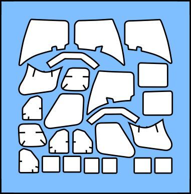Kamov Ka25 Canopy and cabin window  masking set (ACE)  MS720011