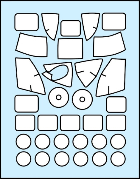 Sikorsky MH53E Super Stallion Canopy, cabin window and wheel hub masking set (Italeri)  MS720012