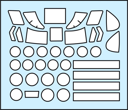 Boeing MH47E Chinook Canopy, cabin window and wheel hub masking set (Italeri) MS720017