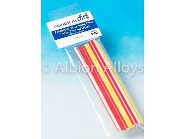 Professional Sanding files extra fine 400/600 grit (165mm x 3mm) 12x 140