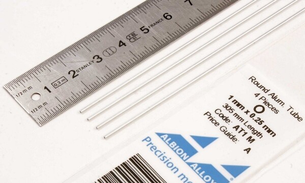 Round Aluminium Tube 1mm x 0,25mm (4) AT1M