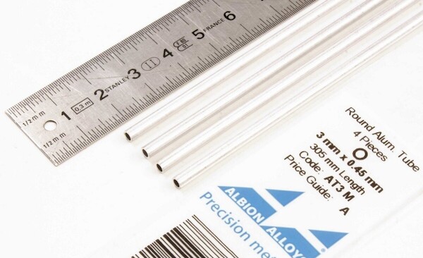 Round Aluminium Tube 3mm x 0,45mm (4) AT3M