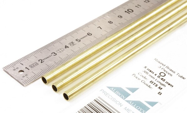 Round Brass Tube 5mm x 0,45mm (3) BT5M