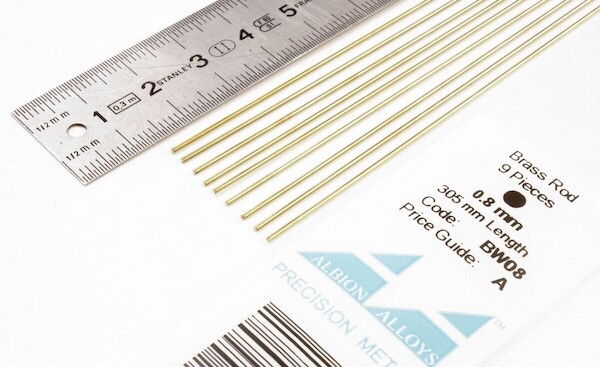 Round Brass Rod 0,8mm (9) BW08