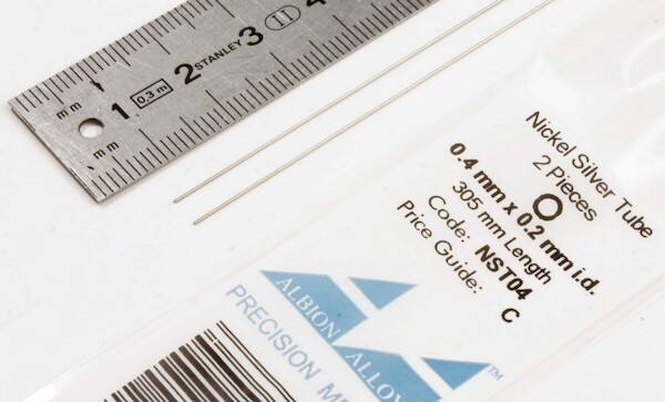 Micro Nickel Silver Tube 0,4mm x 0,2mm id (2) NST04
