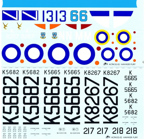 Hawker Fury MK1 Decal and white metal upgrade set (RAF Training) ac32016c