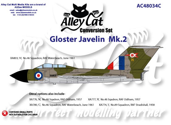 Gloster Javelin MK2 Conversion and decalset (Airfix) AC48034C