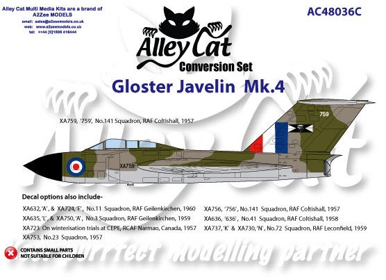 Gloster Javelin MK4 Conversion and decalset (Airfix) AC48036C