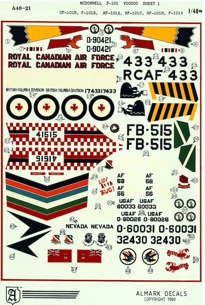 McDonnell F101 Voodoo (CF101B, F101B, RF101A, RF101C, RF101H, F101A) A48-21