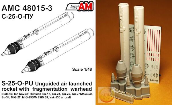S-25-O-PU Unguided Air Launced Rocket with fragmentation Warhead (2x) AMC48015-3