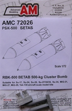 RBK-500 BETAB PTAB-1 500kg Cluster Bombs (2x)  AMC72026