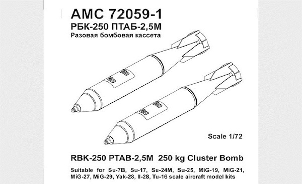 RBK250 PTAB-2,5m 250kg Cluster Bombs (2x) AMC72059-1