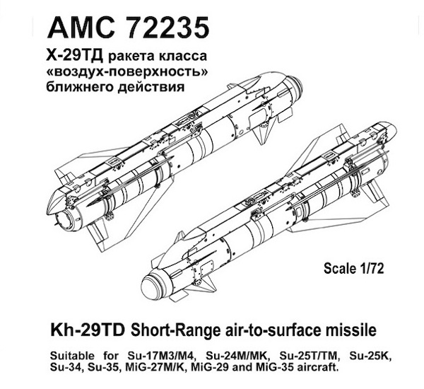 Kh-29TD Short range Air to Surface Missile with AKU58-1 Pylon (2)  AMC72235