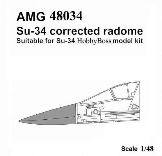 Corrected noseradome for Sukhoi Su34 Fullback (Hobby Boss) AMG48034