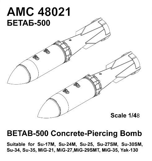 Betab-500 Concrete piercing Bombs (2x)  AMC48021