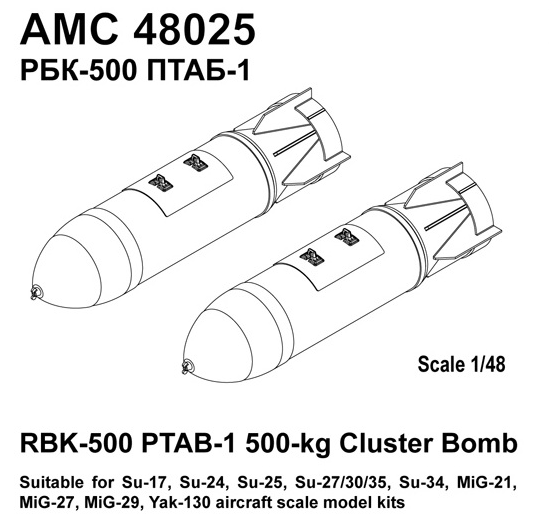 RBK-500 PTAB-1 500kg Cluster bombs (2x) AMC48025