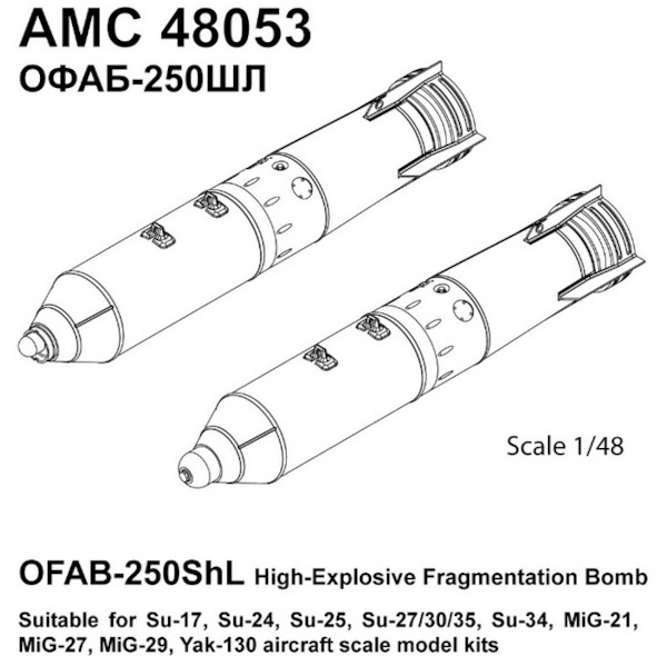 OFAB -250SHL High Explosive Fragmentation Bombs (4x) AMC48053