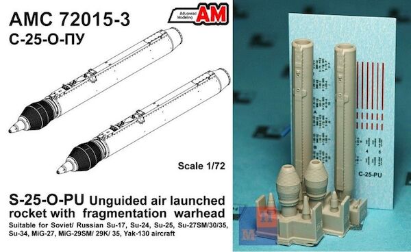 S-25-O-PU Air Launced unguided rocket with fragmentation Warhead (2x) AMC72015-3