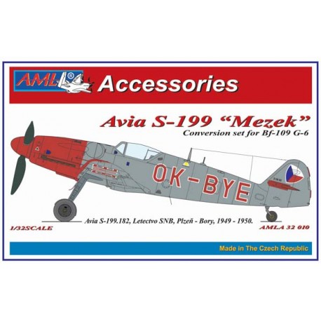 Avia S199 "Mezek" conversion set for Revell BF109G-6 with Bubble canopy! AMLA32010